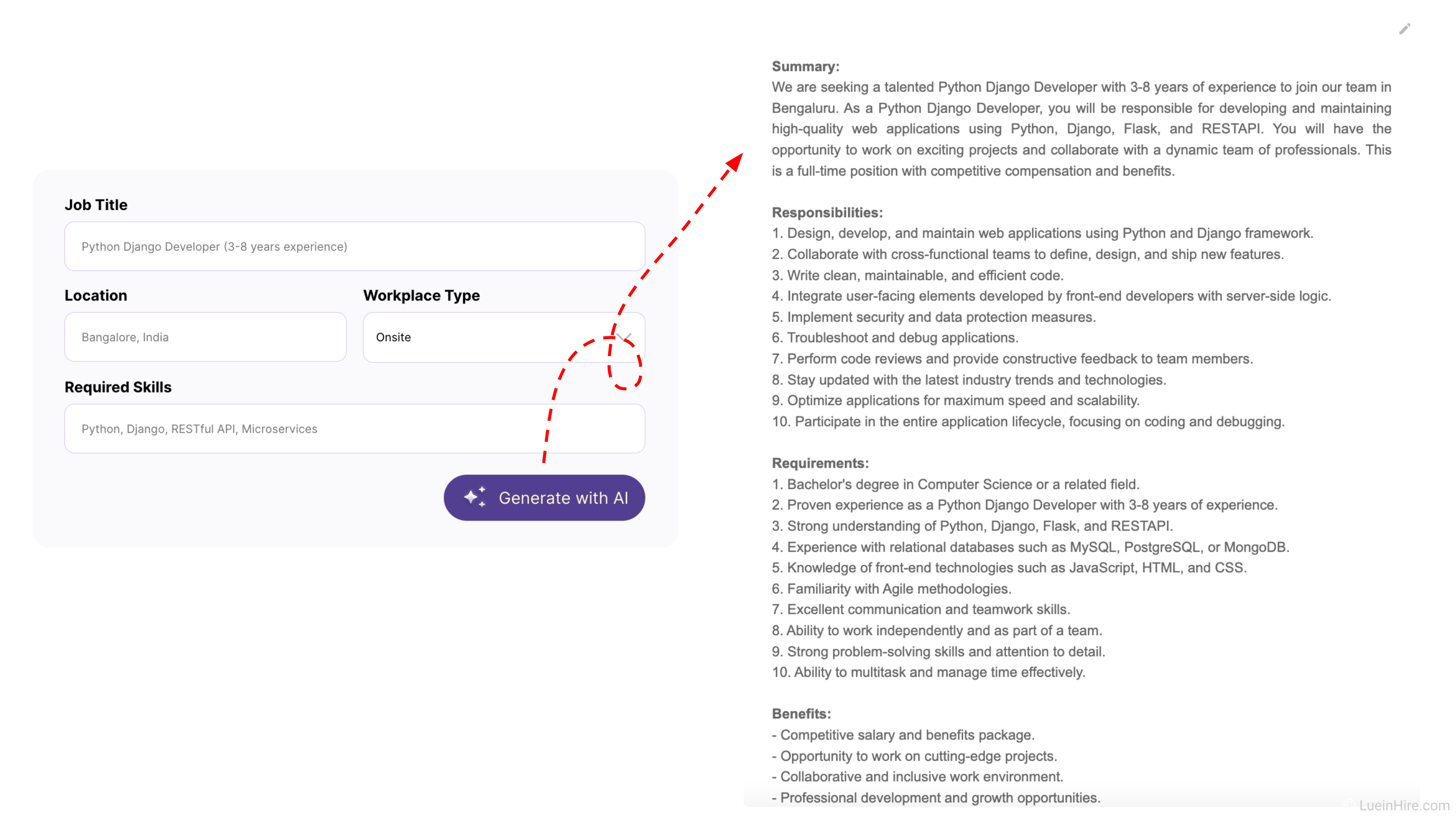 AI job description creation